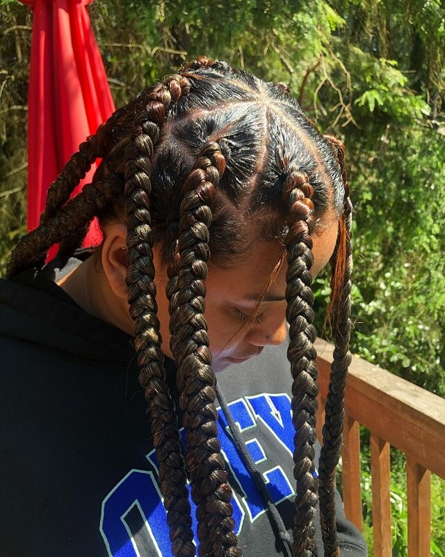 large triangle box braids