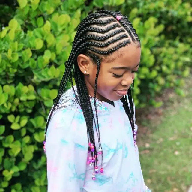  little girl braids with beads
