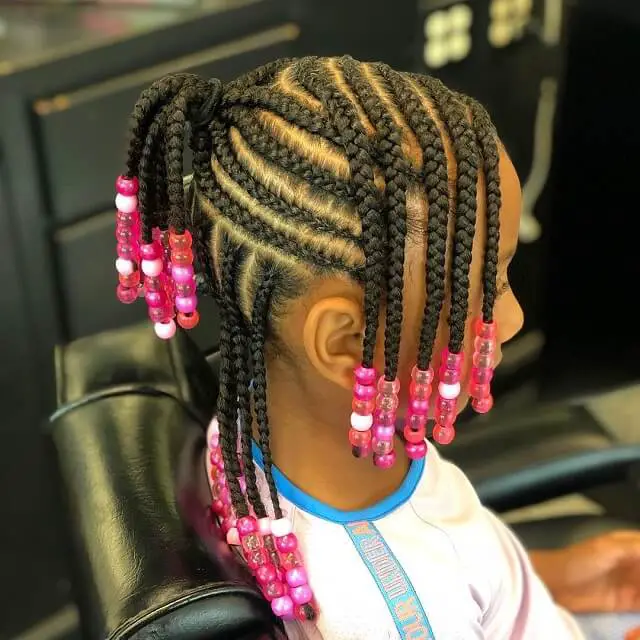  little girl braids with beads