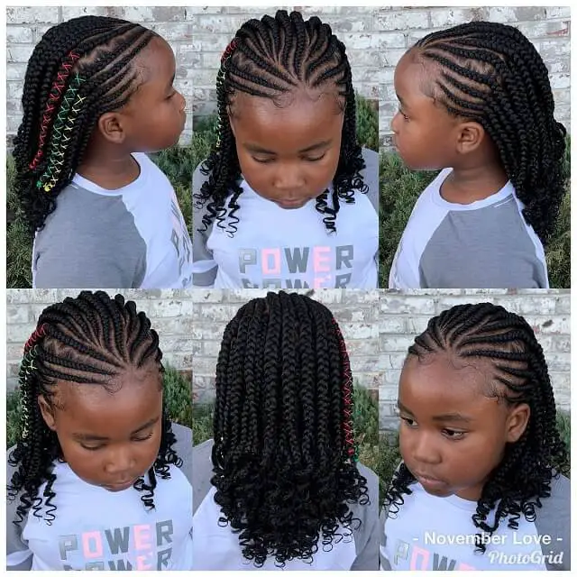 little girl braids with weave