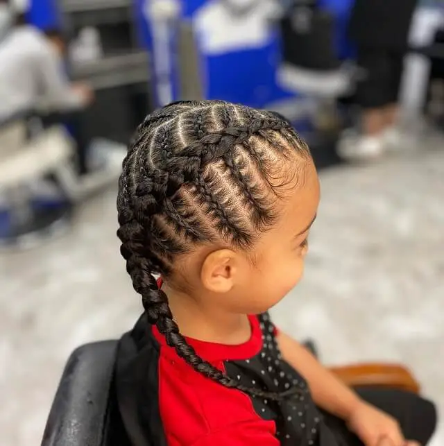 little girl fishbone braids