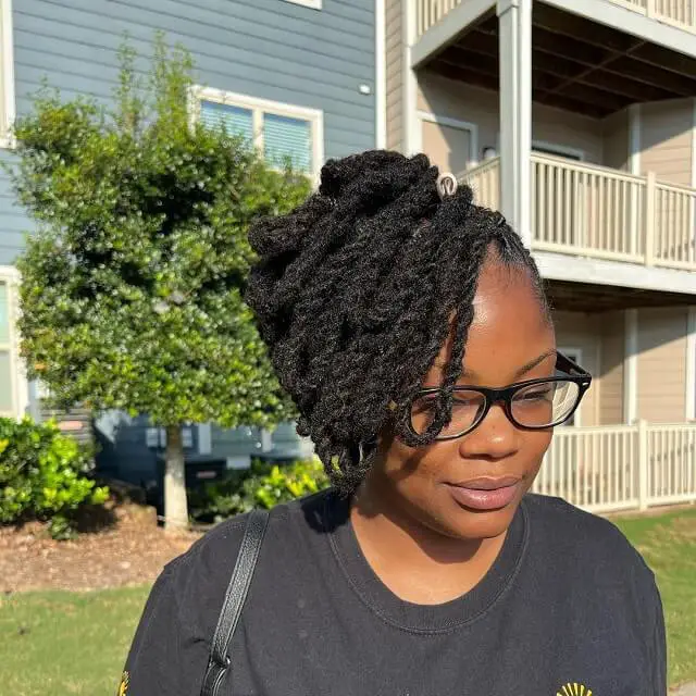 loc updo with bangs