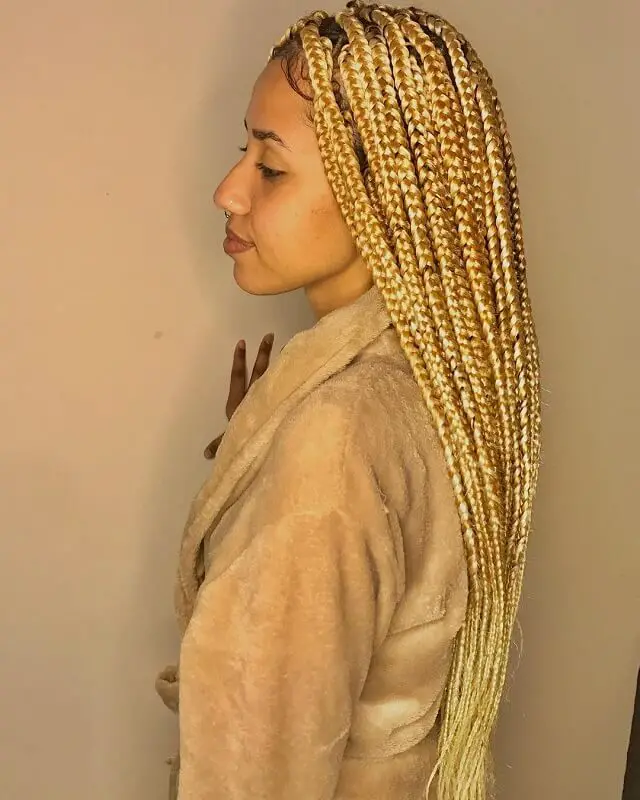 long blonde box braids