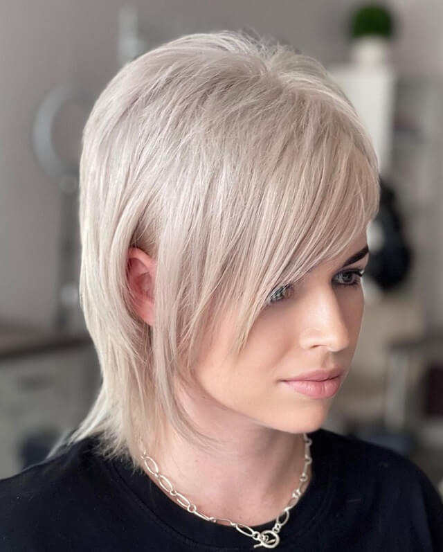 long layered pixie cut with bangs