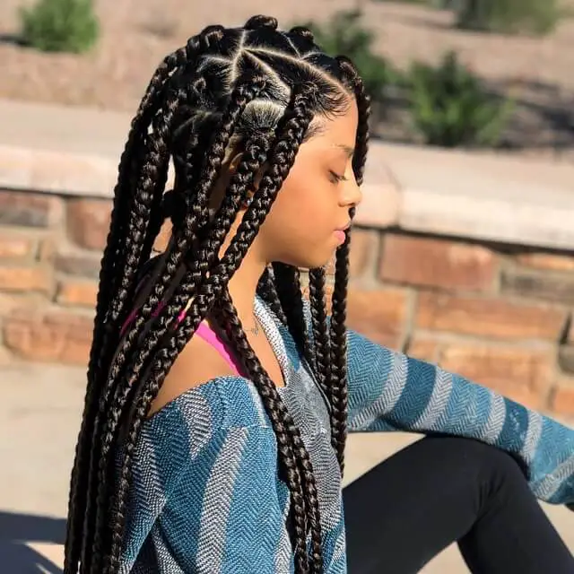 long thick box braids