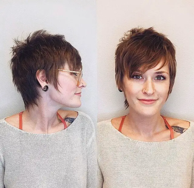  low maintenance pixie cut with bangs