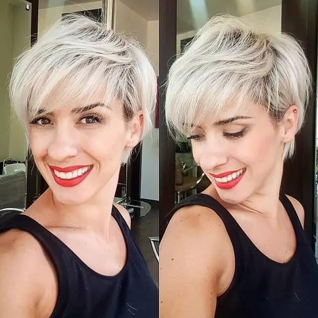 Blonde Pixie With Bangs