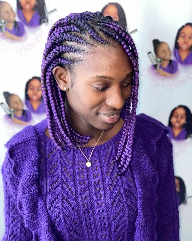 purple bob braids