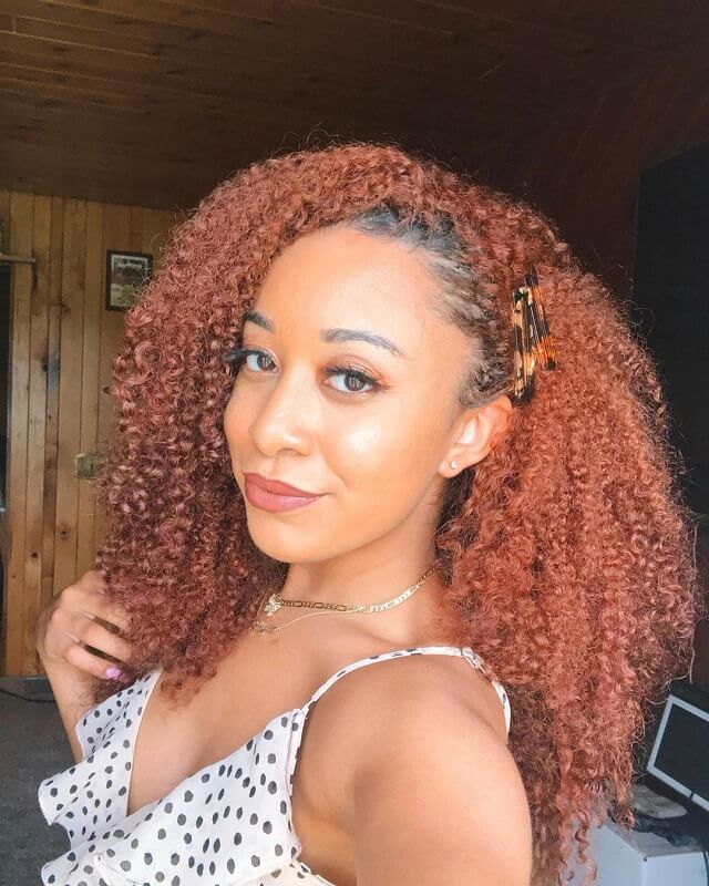 red brown curly hair 