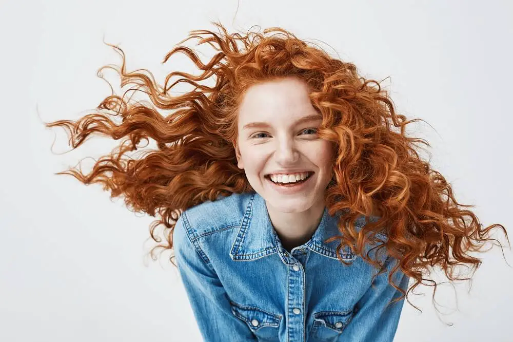 red curly hair