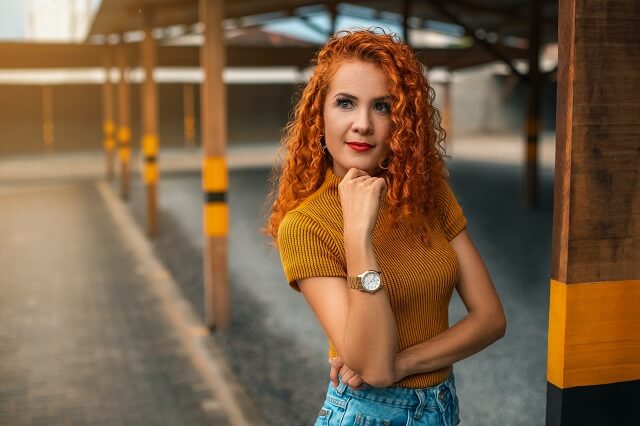 red orange curly hair 