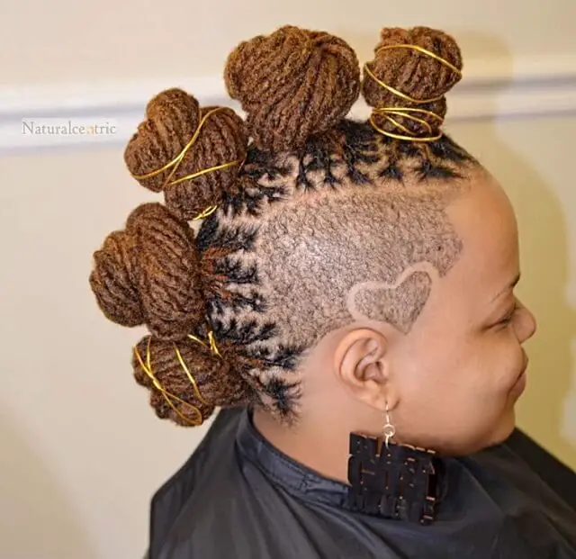 short dreads with shaved sides women
