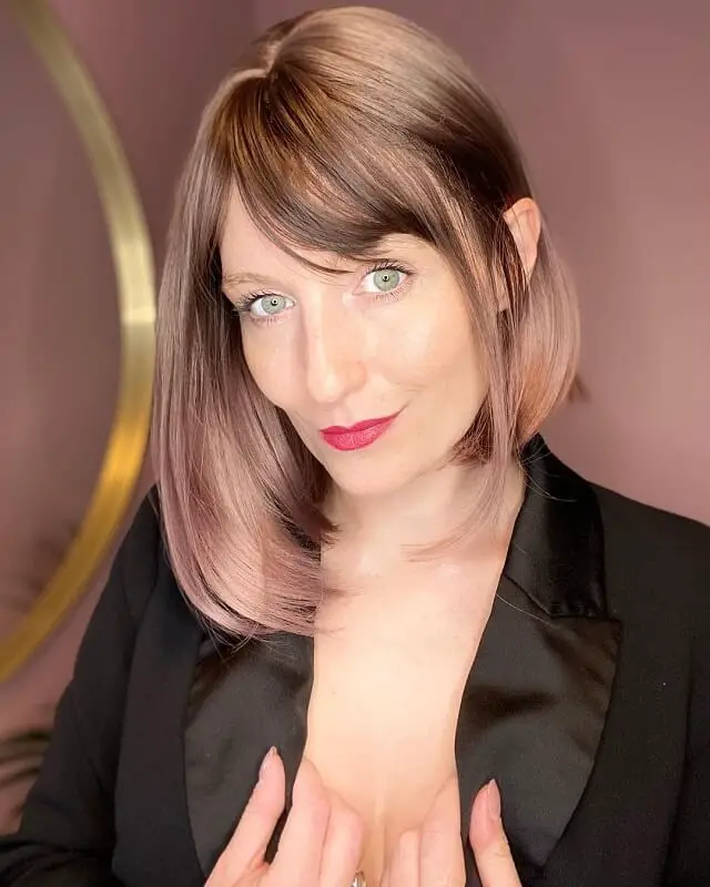 short ombre bob with bangs