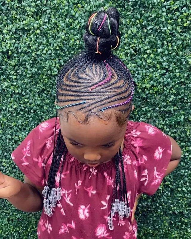 small lemonade braids for kids with beads