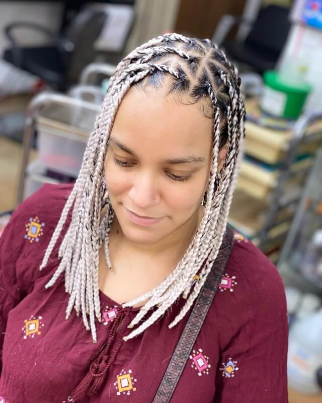 triangle bob box braids