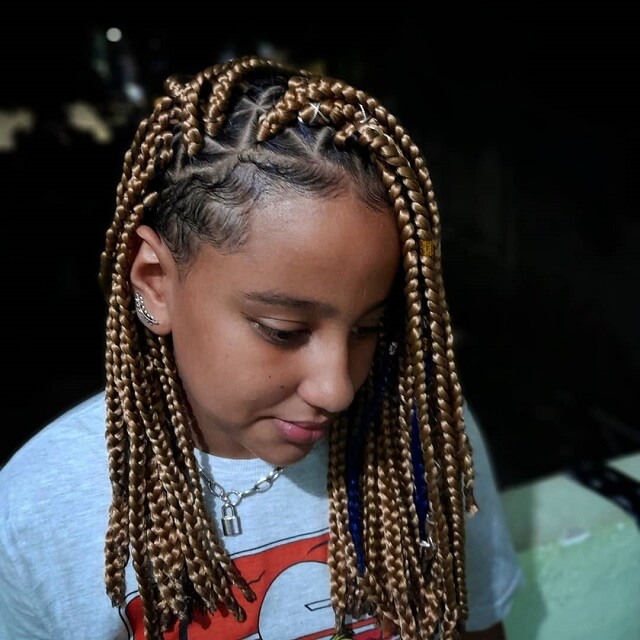 triangle box braids blonde 