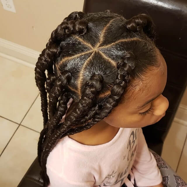 triangle box braids for little girl 