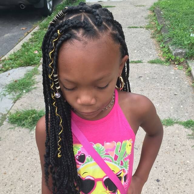 triangle box braids for little girl 