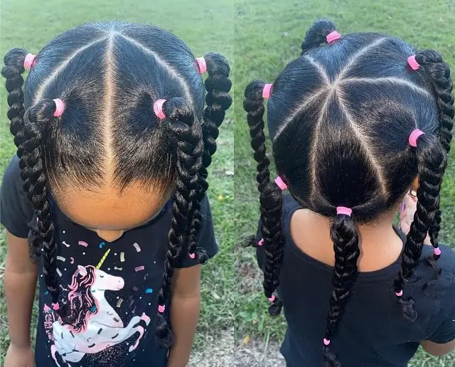  triangle box braids for little girl