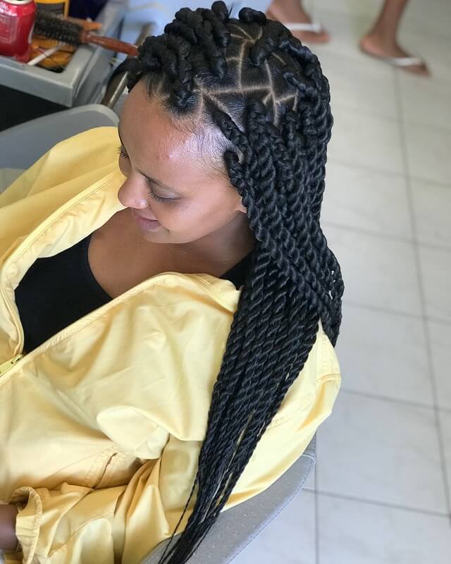 triangle box braids twist