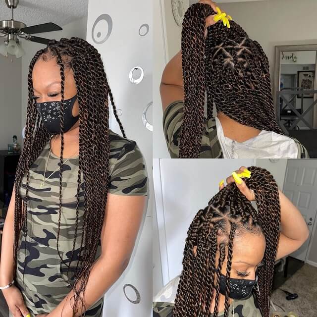 triangle box braids twist