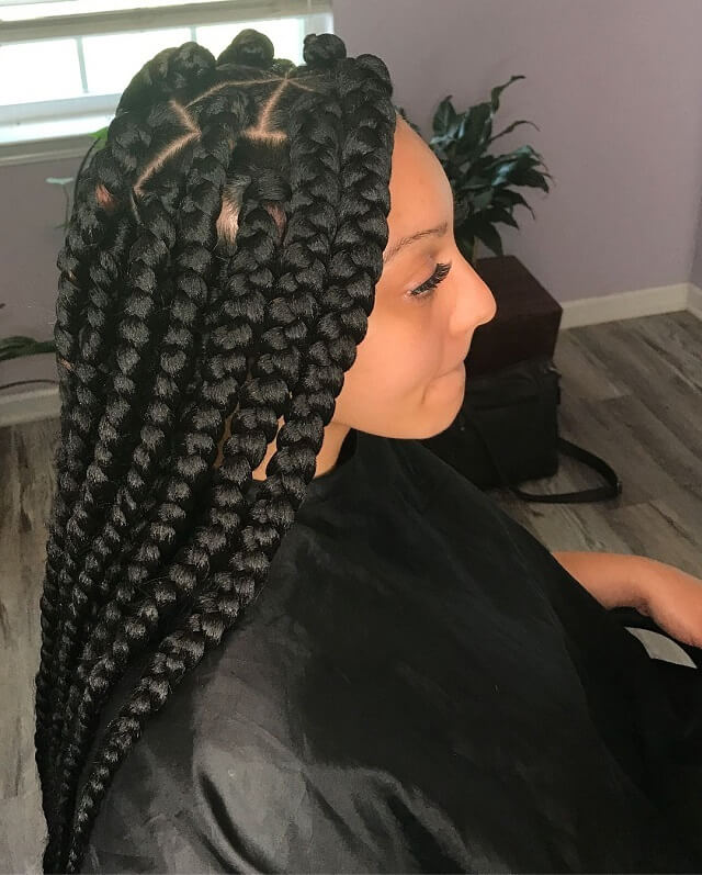 triangle jumbo box braids