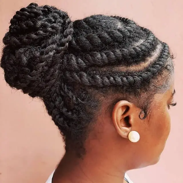 updo african braids