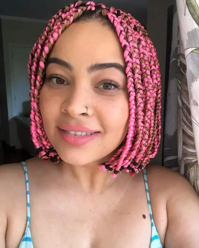  Pink box braids