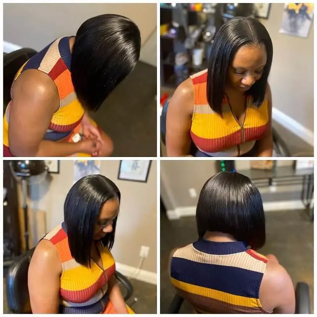 bob hairstyles for black women front and back
