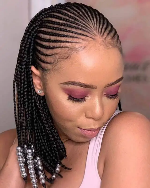 braids and beads for short hair