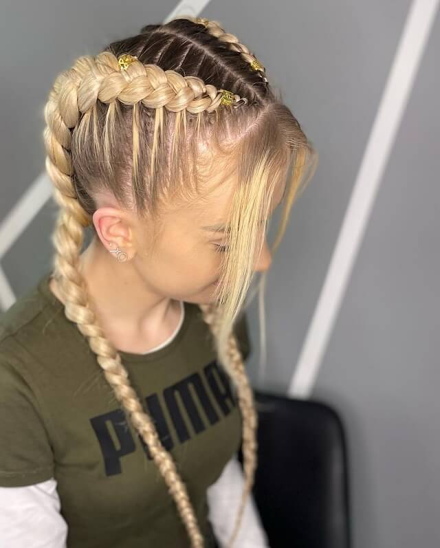 cornrow braids with bangs