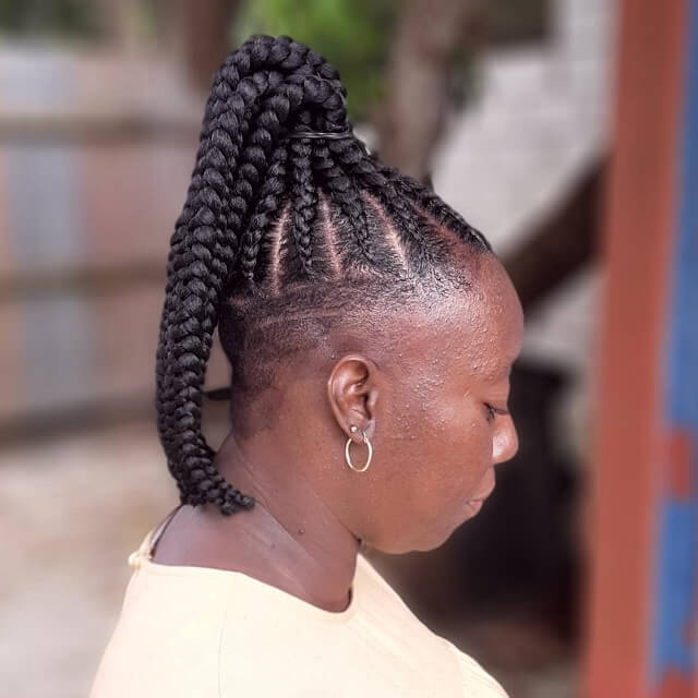 cornrow braids with shaved sides