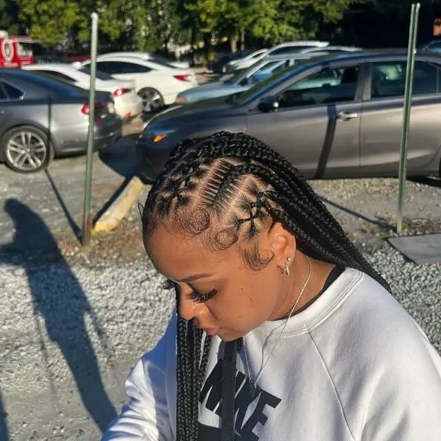 cornrows with individual braids