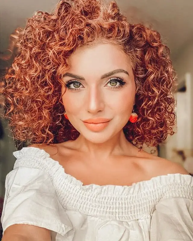  curly red hair with blonde highlights 