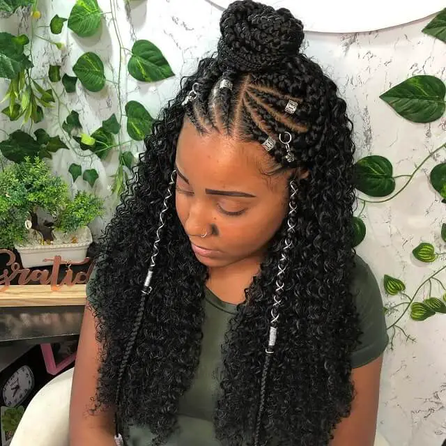 fulani braids with accessories