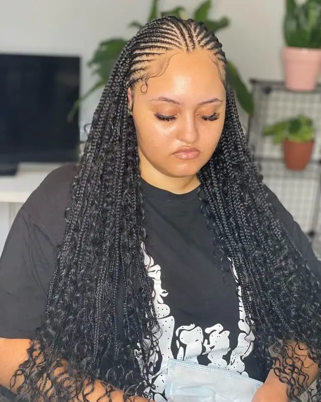  fulani braids with curly ends