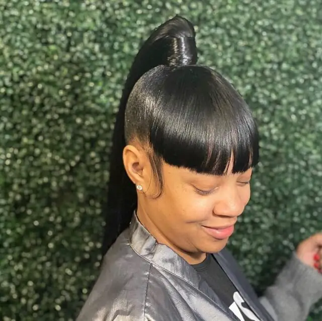  invisible ponytail with chinese bangs