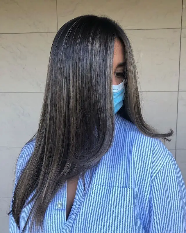 partial balayage straight hair
