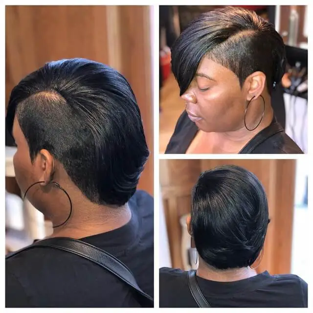 shaved side bob black hairstyles 