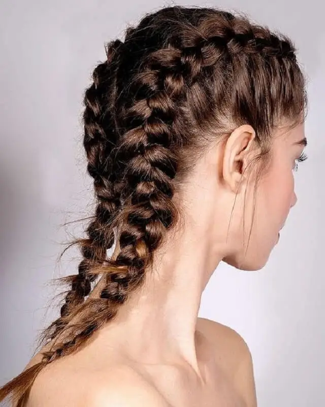 two braids hairstyle for short hair