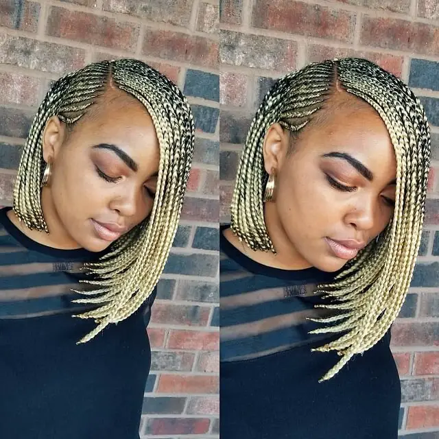 Short asymmetrical bob crochet