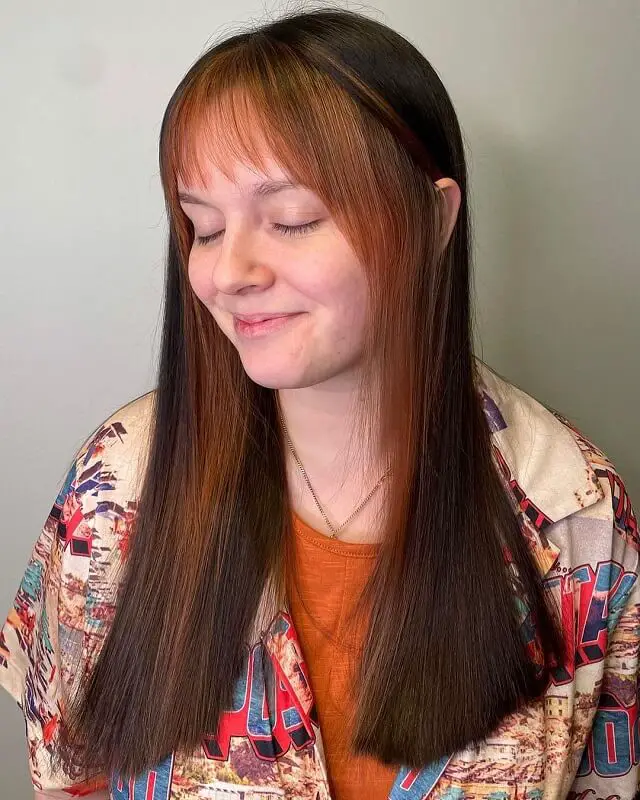 Face Framing Highlights With Bangs 1 