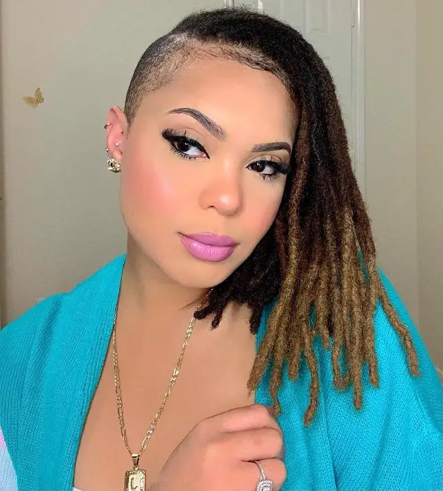 faux locs with short sides