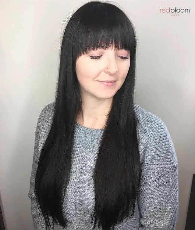 fringe face framing bangs