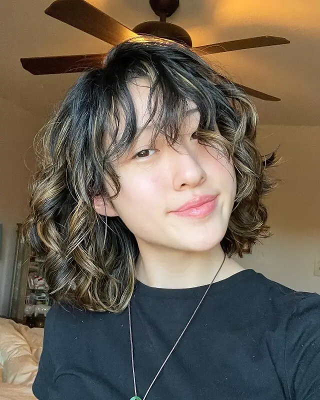  Asian short hair with highlights