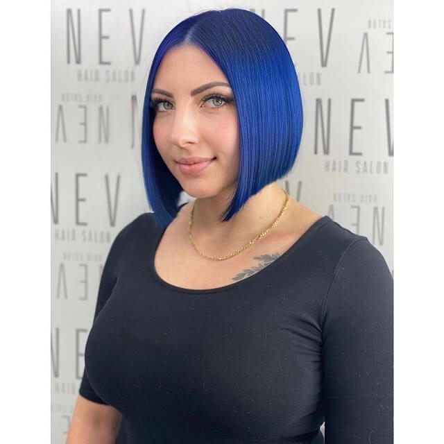 blue bob middle part