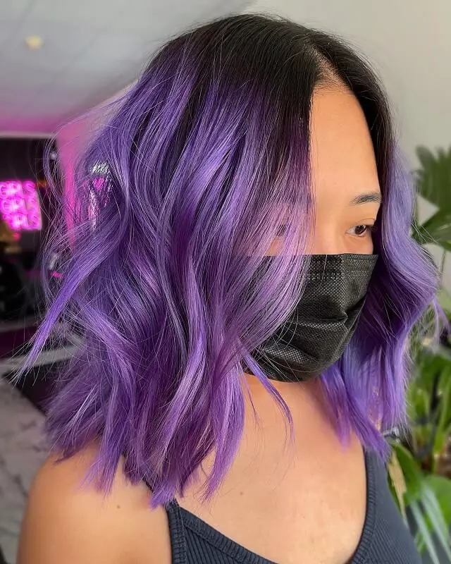 Bright Purple Choppy Bob