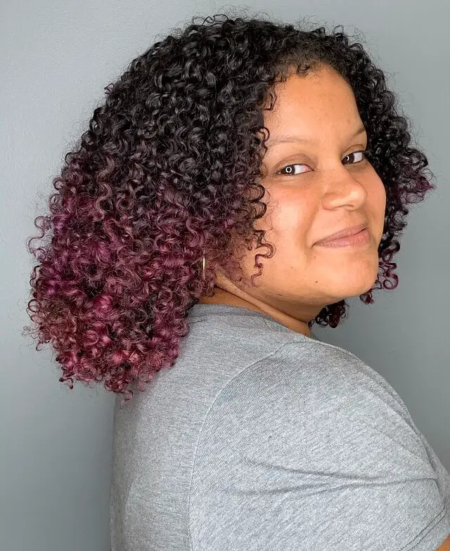  curly hair purple highlights 