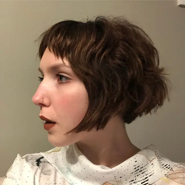 jaw length choppy bob with bangs