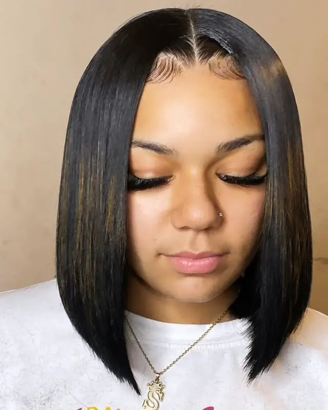 middle part bob sew in        